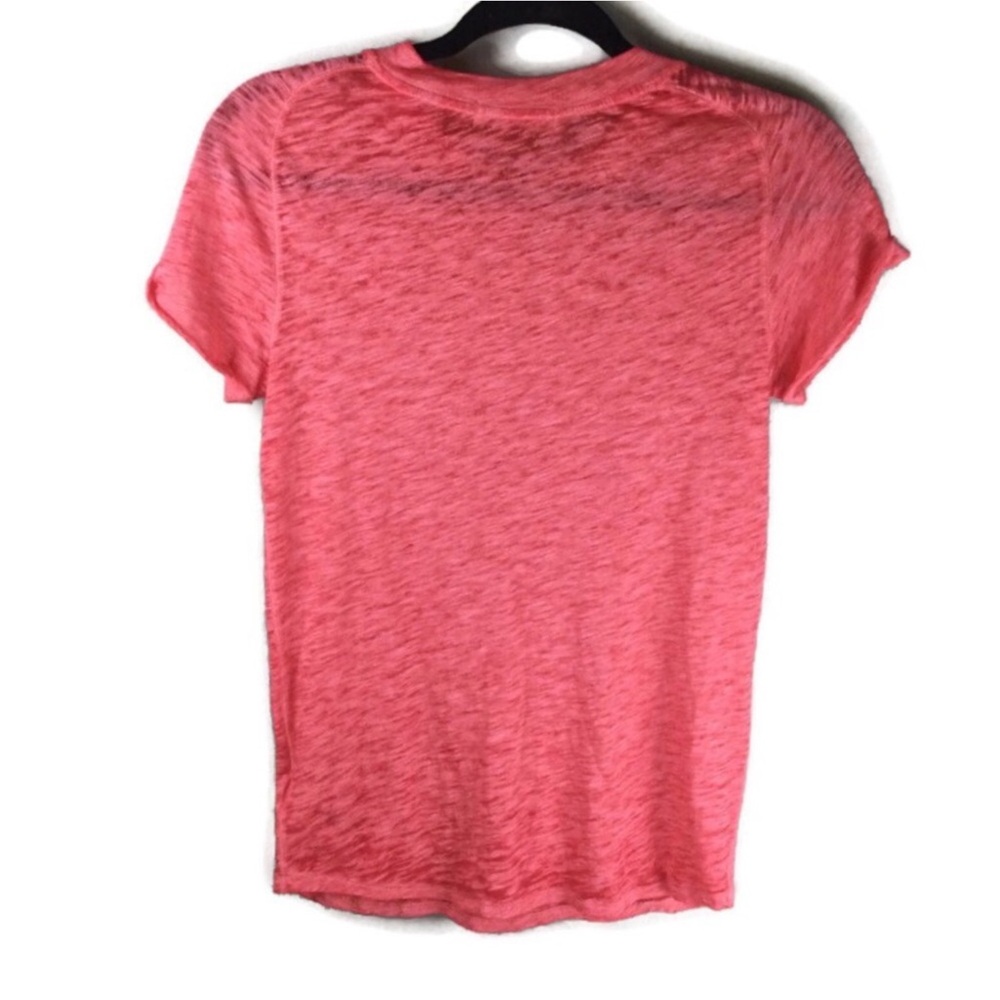 Free People Night Sky Coral Burnout Rolled Raglan Short Sleeve Tee Size Medium - Picture 3 of 7